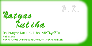 matyas kuliha business card